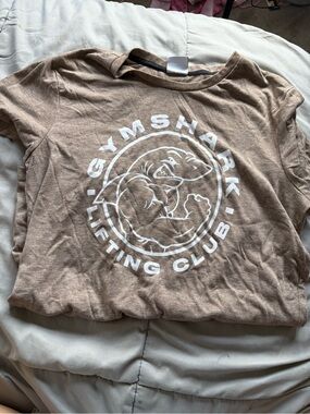 Gymshark Lifting Club Graphic Tee - Beige with White Logo